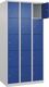 Fächerschrank H1850xB900xT500mm Bodengleiter Anz.Fächer3x5 lichtgrau/enzianblau