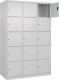 Fächerschrank H1850xB1200xT500mm Bodengleiter Anz.Fächer3x5 lichtgrau/lichtgrau