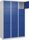 Fächerschrank H1850xB1200xT500mm Bodengleiter Anz.Fächer3x5 lichtgrau/enzianblau