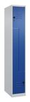Garderobenschrank Classic PLUS Bodengleiter 300mm lichtgrau/enzianblau 2 Abt.C+P