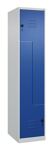 Garderobenschrank Classic PLUS Bodengleiter 400mm lichtgrau/enzianblau 2 Abt.C+P