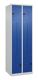 Garderobenschrank Classic PLUS Bodengleiter 600mm lichtgrau/enzianblau 4 Abt.C+P