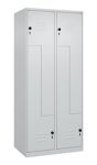 Garderobenschrank Classic PLUS Bodengleiter 800mm lichtgrau/lichtgrau 4 Abt.C+P
