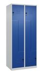 Garderobenschrank Classic PLUS Bodengleiter 800mm lichtgrau/enzianblau 4 Abt.C+P