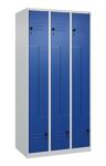 Garderobenschrank Classic PLUS Bodengleiter 900mm lichtgrau/enzianblau 6 Abt.C+P