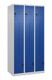 Garderobenschrank Classic PLUS Bodengleiter 900mm lichtgrau/enzianblau 6 Abt.C+P