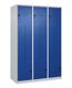 Garderobenschrank Classic PLUS Bodengleiter 1200mm lichtgrau/enzianblau 6 Abt.