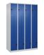 Garderobenschrank Classic PLUS Bodengleiter 1200mm lichtgrau/enzianblau 8 Abt.