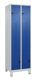Garderobenschrank Classic PLUS Füße 600mm lichtgrau/enzianblau 4 Abt.C+P