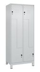 Garderobenschrank Classic PLUS Füße 800mm lichtgrau/lichtgrau 4 Abt.C+P