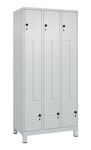 Garderobenschrank Classic PLUS Füße 900mm lichtgrau/lichtgrau 6 Abt.C+P