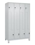 Garderobenschrank Classic PLUS Füße 1200mm lichtgrau/lichtgrau 8 Abt.C+P
