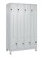 Garderobenschrank Classic PLUS Füße 1200mm lichtgrau/lichtgrau 8 Abt.C+P
