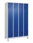 Garderobenschrank Classic PLUS Füße 1200mm lichtgrau/enzianblau 8 Abt.C+P