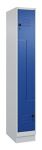 Garderobenschrank Classic PLUS Sockel 300mm lichtgrau/enzianblau 2 Abt.C+P