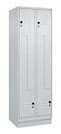 Garderobenschrank Classic PLUS Sockel 600mm lichtgrau/lichtgrau 4 Abt.C+P