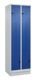 Garderobenschrank Classic PLUS Sockel 600mm lichtgrau/enzianblau 4 Abt.C+P