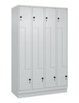 Garderobenschrank Classic PLUS Sockel 1200mm lichtgrau/lichtgrau 8 Abt.C+P