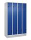 Garderobenschrank Classic PLUS Sockel 1200mm lichtgrau/enzianblau 8 Abt.C+P