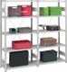 Steckregal H2000xB1300xT400mm Grundregal 5 Stahlböden Trgf.180kg lichtgrau HOFE
