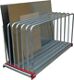 Tafelregal L2030xB560mm m.Bügel 6 Fächer Fach-B.45mm verz.silber