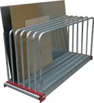 Tafelregal L2030xB800mm m.Bügel 9 Fächer Fach-B.45mm verz.silber