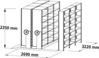 Rollregal Multibloc Archiv Variante C 90 lfd.m T.300mm lichtgrau pulverbesch.