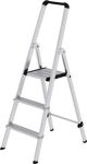 Stufenstehleiter 3 Stufen Alu.Gesamt-H.1310mm Stufen-Holmverb.geschraubt MUNK