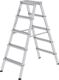 Stufenstehleiter 2x5 Stufen Alu.Gesamt-H.1160mm Stufen-Holmverbindung geschraubt