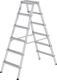 Stufenstehleiter 2x6 Stufen Alu.Gesamt-H.1390mm Stufen-Holmverbindung geschraubt