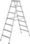 Stufenstehleiter 2x7 Stufen Alu.Gesamt-H.1630mm Stufen-Holmverbindung geschraubt