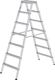 Stufenstehleiter 2x7 Stufen Alu.Gesamt-H.1630mm Stufen-Holmverbindung geschraubt