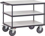 Tischwagen ESD 3 Ladeflächen L850xB500mm Stahlrohr dunkelgrau Trgf.400kg
