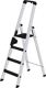 Stufenstehleiter 4 Stufen Alu.Gesamt-H.1580mm m.clip-step R13-Auflage MUNK