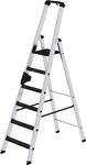 Stufenstehleiter 6 Stufen Alu.Gesamt-H.2050mm m.clip-step R13-Auflage MUNK