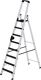 Stufenstehleiter 8 Stufen Alu.Gesamt-H.2510mm m.clip-step R13-Auflage MUNK