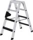 Stufenstehleiter 2x4 Stufen Alu.Gesamt-H.910mm m.clip-step R13-Auflage MUNK