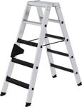 Stufenstehleiter 2x5 Stufen Alu.Gesamt-H.1140mm m.clip-step R13-Auflage MUNK