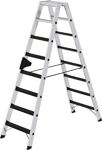 Stufenstehleiter 2x8 Stufen Alu.Gesamt-H.1850mm m.clip-step R13-Auflage MUNK