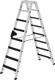 Stufenstehleiter 2x8 Stufen Alu.Gesamt-H.1850mm m.clip-step R13-Auflage MUNK