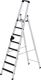 Stufenstehleiter 8 Stufen Alu.Gesamt-H.2510mm m.clip-step Auflage MUNK