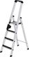 Stufenstehleiter 4 Stufen Alu.Gesamt-H.1580mm m.clip-step R13 Auflage MUNK
