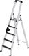 Stufenstehleiter 5 Stufen Alu.Gesamt-H.1810mm m.clip-step R13 Auflage MUNK