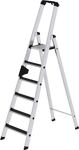 Stufenstehleiter 6 Stufen Alu.Gesamt-H.2050mm m.clip-step R13 Auflage MUNK