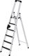 Stufenstehleiter 6 Stufen Alu.Gesamt-H.2050mm m.clip-step R13 Auflage MUNK