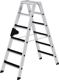 Stufenstehleiter Stufen Alu.Gesamt-H.1380mm m.clip-step Auflage MUNK