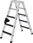 Stufenstehleiter 2x5 Stufen Alu.Gesamt-H.1140mm m.clip-step R13 Auflage MUNK