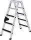 Stufenstehleiter 2x5 Stufen Alu.Gesamt-H.1140mm m.clip-step R13 Auflage MUNK