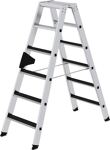 Stufenstehleiter 2x6 Stufen Alu.Gesamt-H.1380mm m.clip-step R13 Auflage MUNK
