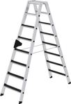 Stufenstehleiter 2x8 Stufen Alu.Gesamt-H.1850mm m.clip-step R13 Auflage MUNK